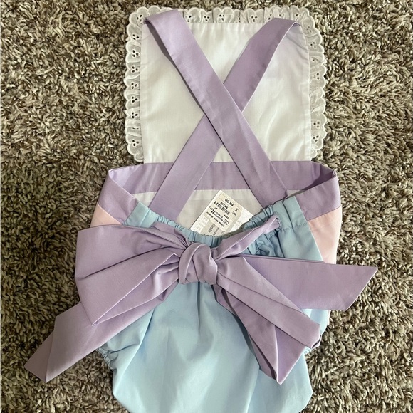 The Beaufort Bonnet Company Pink, Lavender, and blue sally sunsuit - Picture 2 of 2
